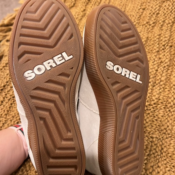 Sorel Womens Size 8 Out N About Slip On Chalk White Suede Wedge Booties Shoes - Picture 6 of 7